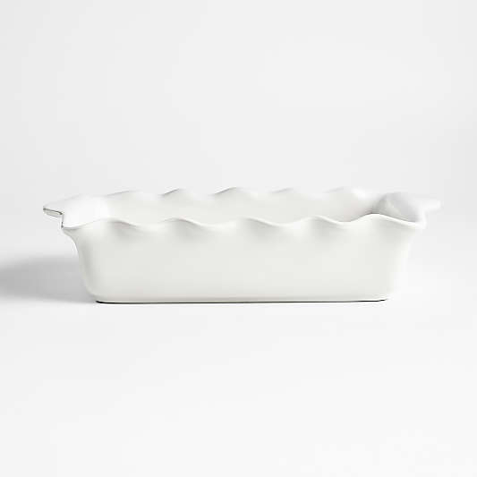 9" x 13" White Ruffled Ceramic Baking Dish