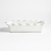 9" x 13" White Ruffled Ceramic Baking Dish
