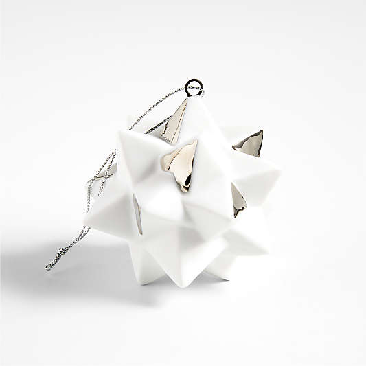 White & Silver Porcelain Star Ornament