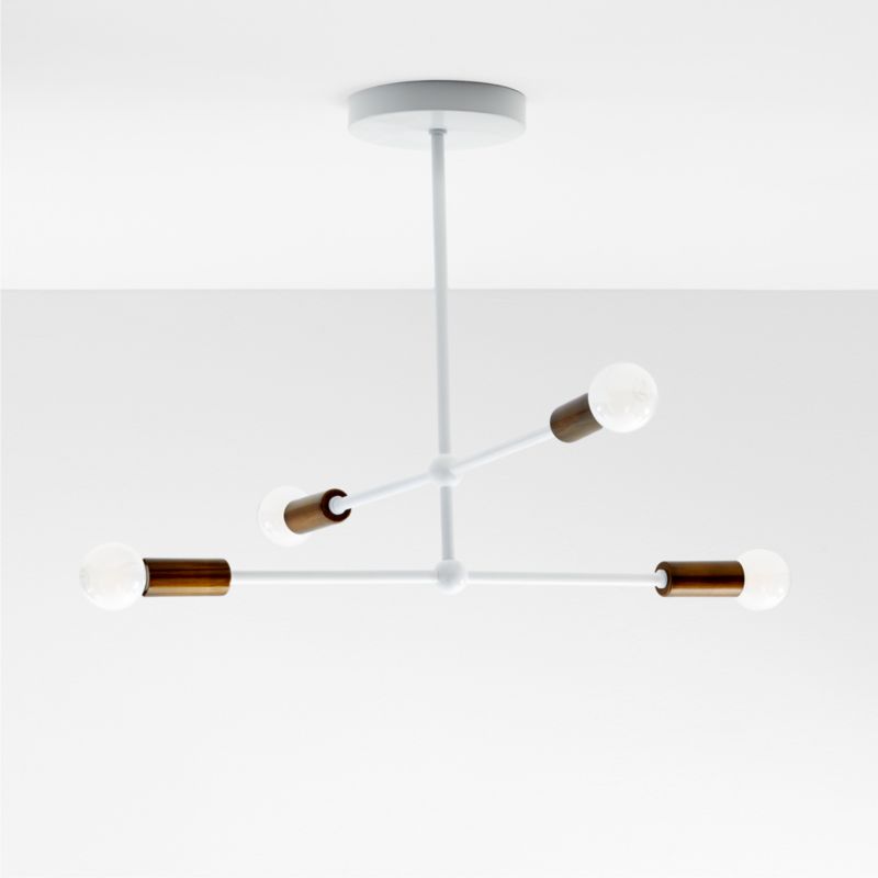 Sputnik Nursery Chandelier White Flush Mount Ceiling Light + Reviews