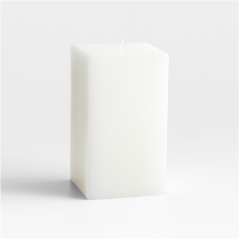 White Square Pillar Candle 6