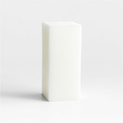 View White Square Pillar Candle 8" details