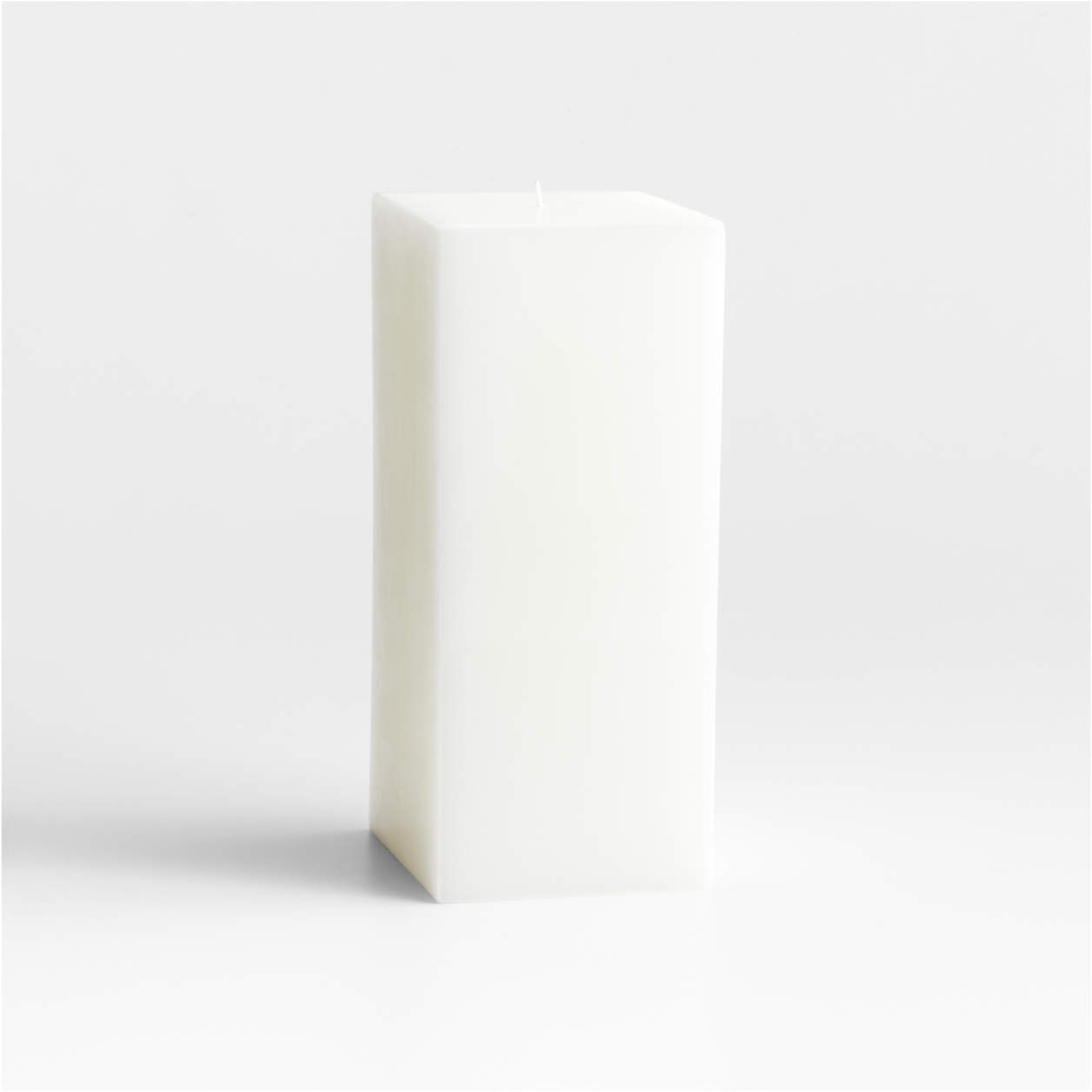 White Square Pillar Candle 8" + Reviews Crate & Barrel