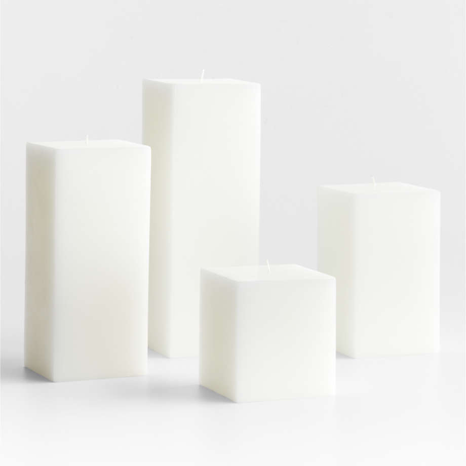 Square on sale pillar candles