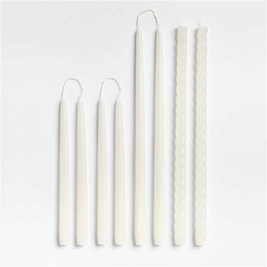 White Taper Candle Bundle, Set of 8