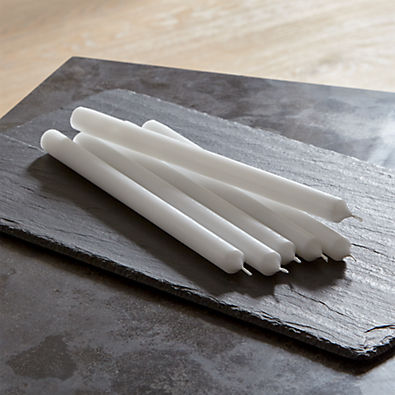 View 12" White Taper Candles, Set of 6 details