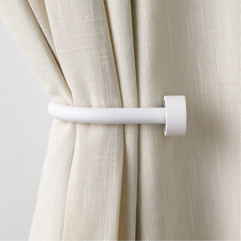 Matte White Curtain Tiebacks, Set of 2 - image 1 of 2