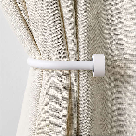 Matte White Curtain Tiebacks, Set of 2