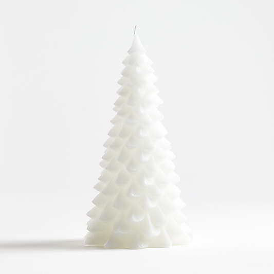 White 13" Christmas Tree Candle