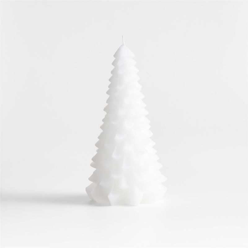 White 8" Christmas Tree Candle Crate & Barrel