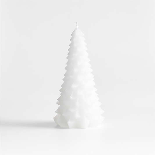 White 8" Christmas Tree Candle