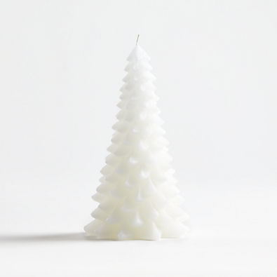 View White 8" Christmas Tree Candle details