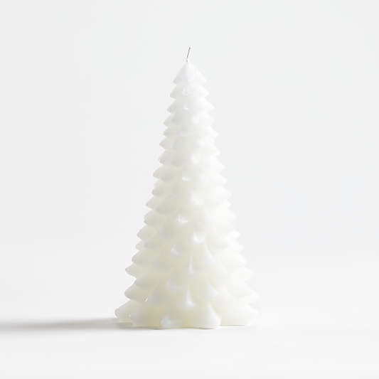 White 8" Christmas Tree Candle