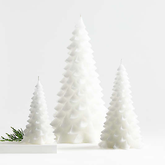 White 8" Christmas Tree Candle