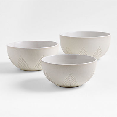 View White Trees Stoneware Mixing Bowls, Set of 3 details