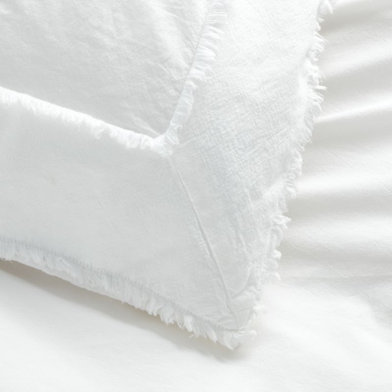 Favorite Washed Organic Cotton White Eyelash Standard Bed Pillow Sham - image 9 of 13