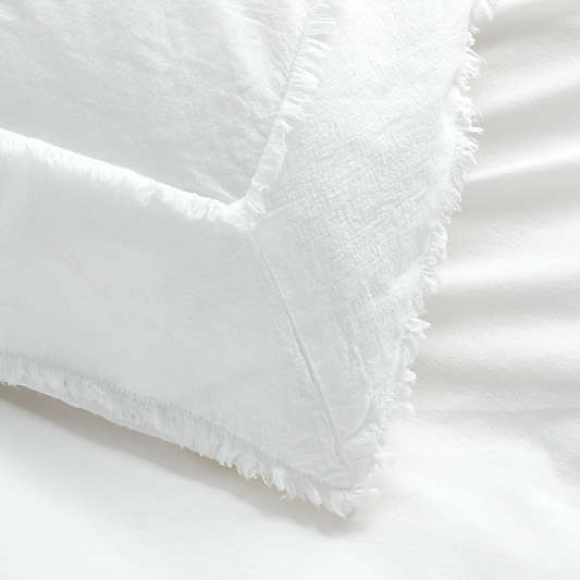 Favorite Washed Organic Cotton White Eyelash Duvet Cover