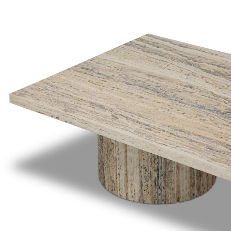 Whitmore White Travertine 65" Rectangular Coffee Table - image 8 of 9