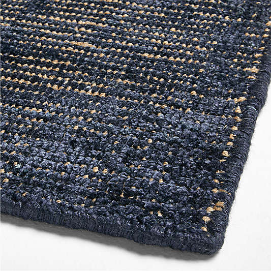 Whistler Viscose and Jute Blend Distressed Blue Area Rug 9'x12'