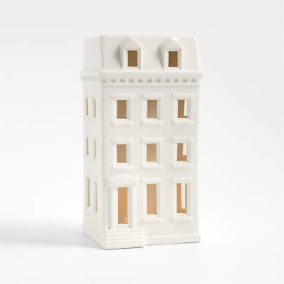 White Ceramic Holiday Federal Brownstone