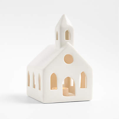 White Ceramic Holiday Church