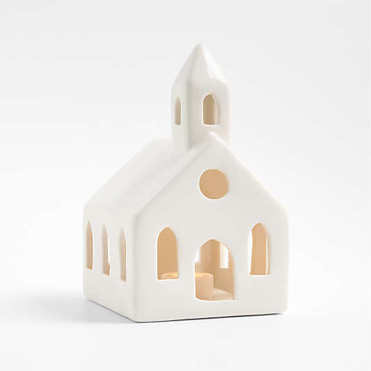 White Ceramic Holiday Church