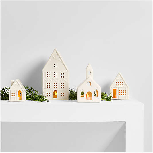White Ceramic Holiday Houses