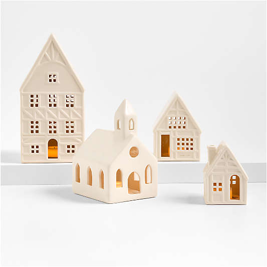 White Ceramic Holiday Houses
