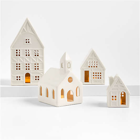 White Ceramic Holiday Houses