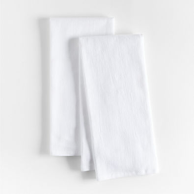 View White Organic Cotton Flour Sack Kitchen Towels, Set of 2 details