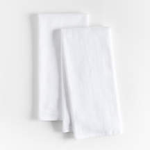White Organic Cotton Flour Sack Kitchen Towels, Set of 2 + Reviews | Crate & Barrel