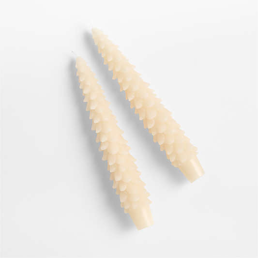 White Pine Christmas Tree Wax Taper Candles, Set of 2