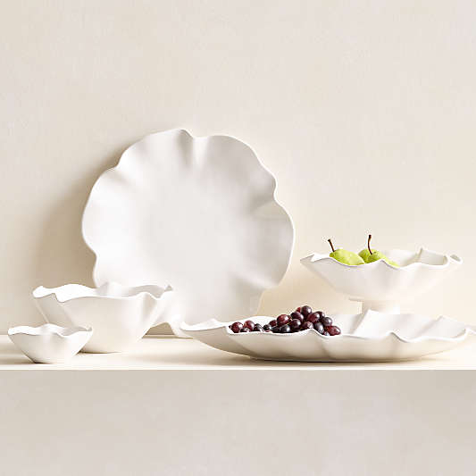 White Ruffle 5.5" Dip Bowl