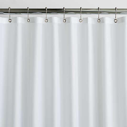 White Shower Curtain Liner with Magnets