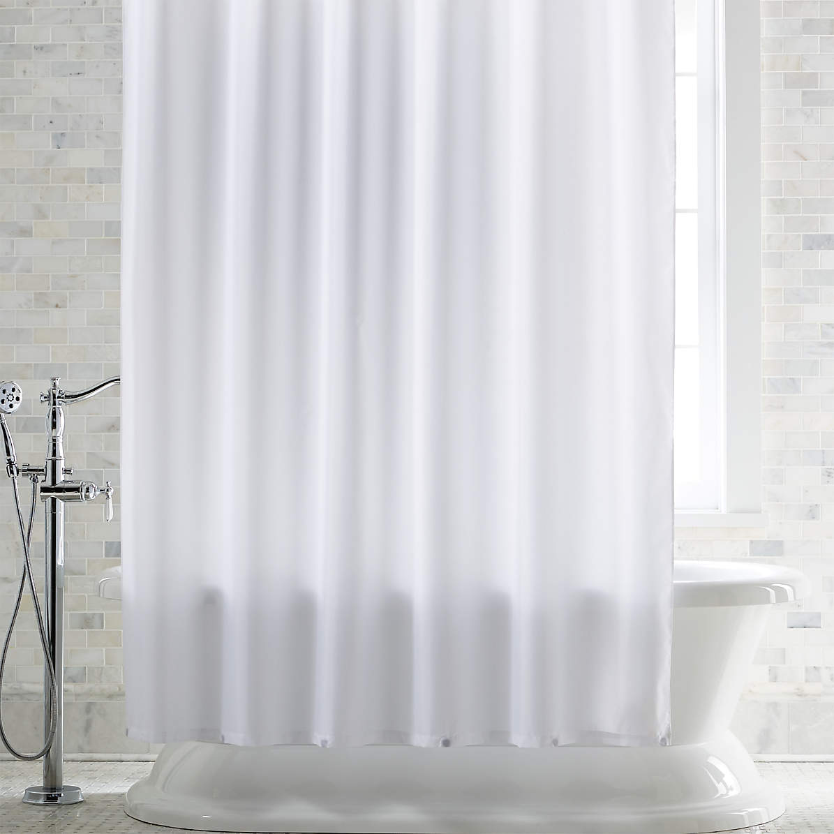 White Shower Curtain Liner With Magnets, Shower Curtain Or Liner