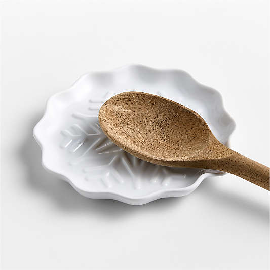 White Snowflake Spoon Rest