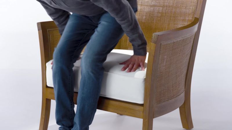 Play Blake Light Brown Rattan Accent Chair with Fabric Cushion - video 1 of 1