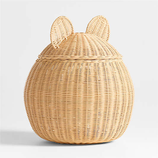 Large Wicker Bear Floor Storage Basket