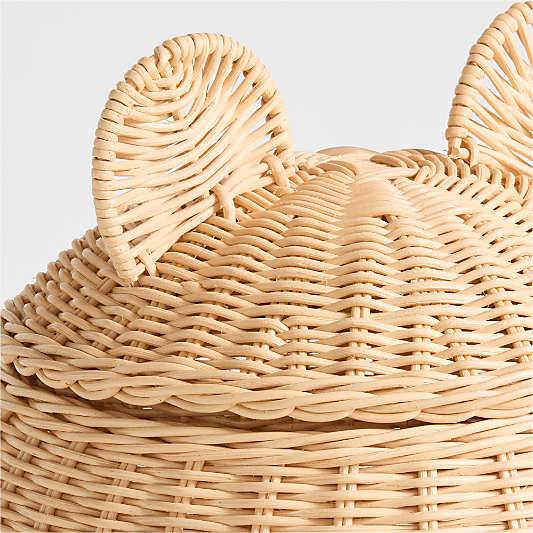 Small Wicker Bear Floor Storage Basket