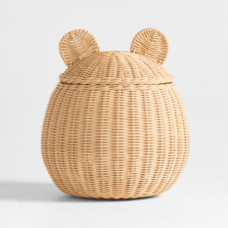 Small Wicker Bear Floor Storage Basket - image 0 of 4