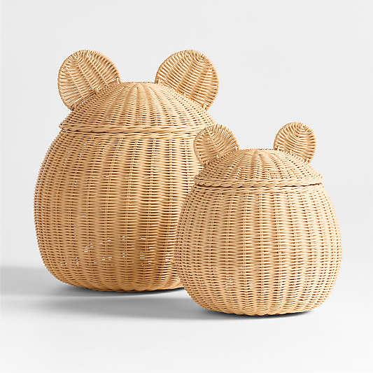 Large Wicker Bear Floor Storage Basket