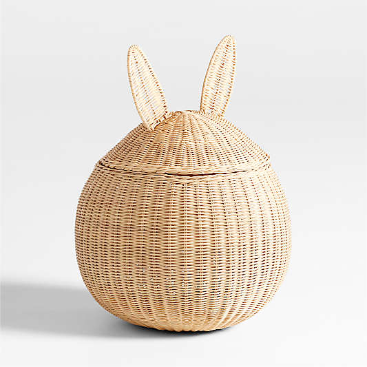 Large Wicker Bunny Floor Storage Basket