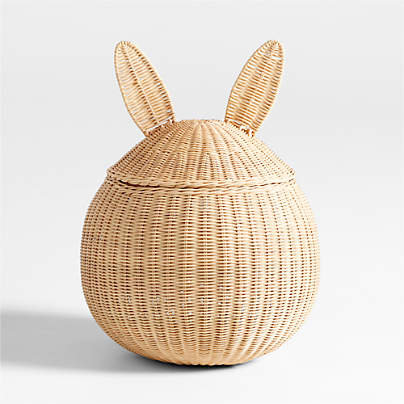 Large Wicker Bunny Floor Storage Basket