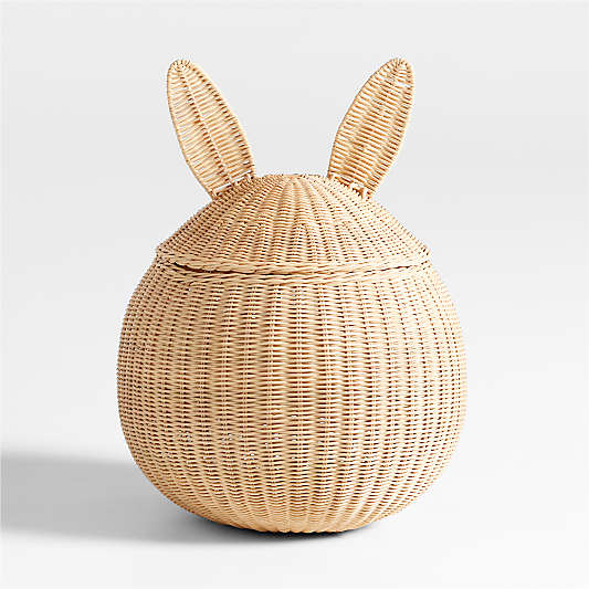 Large Wicker Bunny Floor Storage Basket