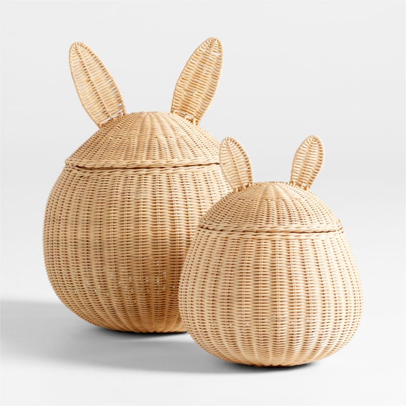 Small Wicker Bunny Floor Storage Basket - image 3 of 6