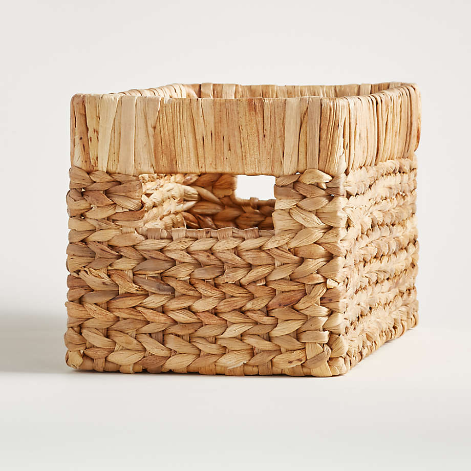 Rattan Baskets with Lid Woven Storage Basket Small Square Bins Decorative  for Table Top Living Room