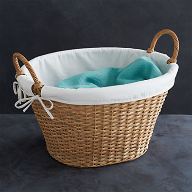 View Wicker Laundry Basket with Liner details