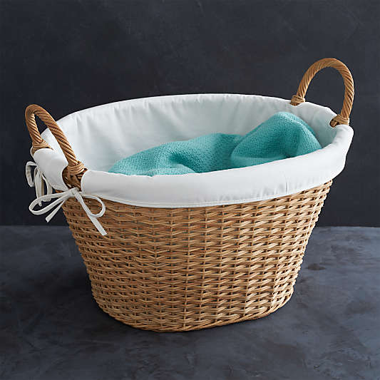 Wicker Laundry Basket with Liner