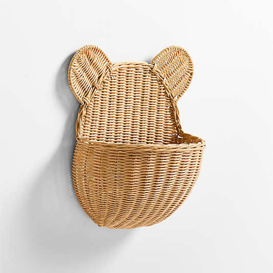 Wicker Bear Kids Wall Basket