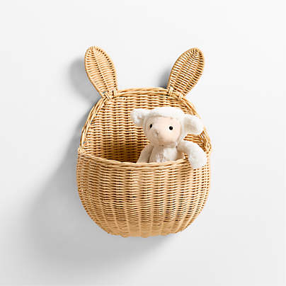 Wicker Bunny Kids Wall Basket